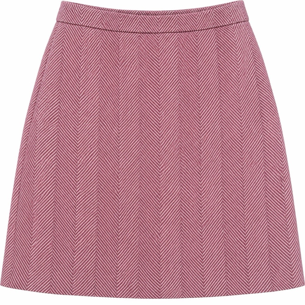 J Crew Wool Skirt Purple Herringbone 10 Lined Business Work